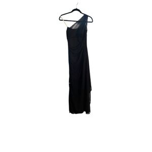 David's Bridal One Shoulder Black Dress